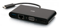 USB-C Multiport Adapter C2G 4K HDMI VGA USB-A RJ45 Black