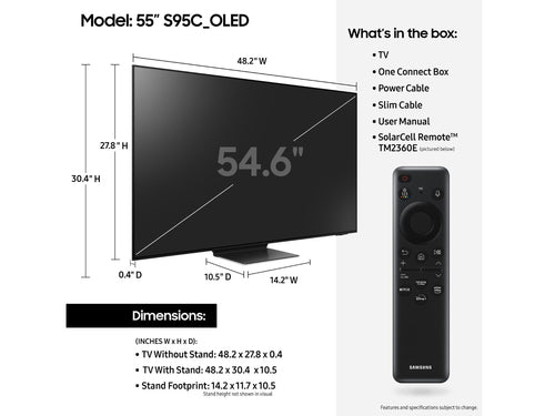 65 Inch Samsung Series 9 OLED Smart TV 4K UHD Wi-Fi Black