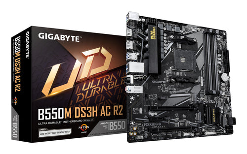 GIGABYTE B550M DS3H AC R2 Motherboard Socket AM4 AMD Ryzen 5000 128GB DDR4 Up to 4733MHz Wi-Fi 5