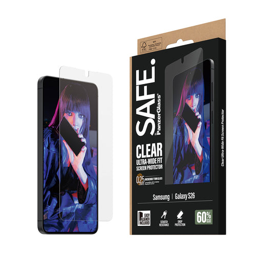 PanzerGlass SAFE. by ® Screen Protector Samsung Galaxy S26 | Ultra-Wide Fit w. EasyAligner