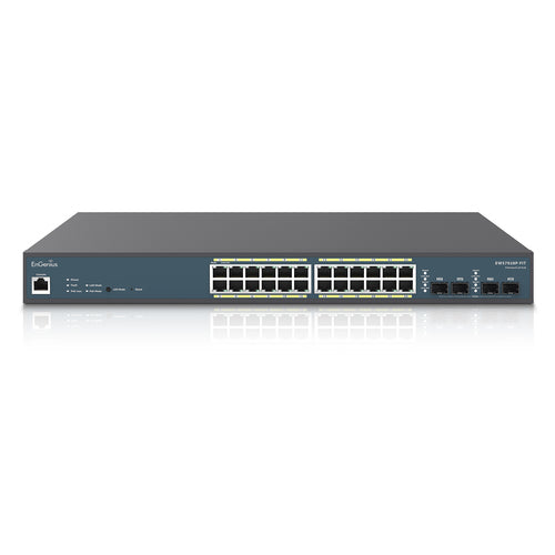 24-Port Gigabit Ethernet Managed Switch PoE mit 210W Netzteil
