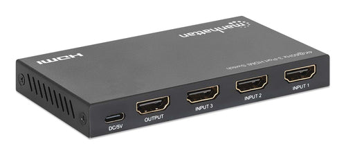 4K 60Hz HDMI Switch 3-Port with Remote Control Automatic Switching