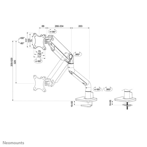 Neomounts DS70S-950BL1 monitor mount / stand