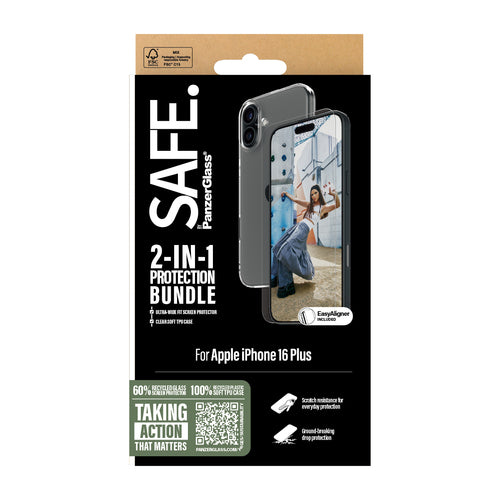 PanzerGlass SAFE. by ® 2-in-1 Protection Bundle iPhone 16 Plus
