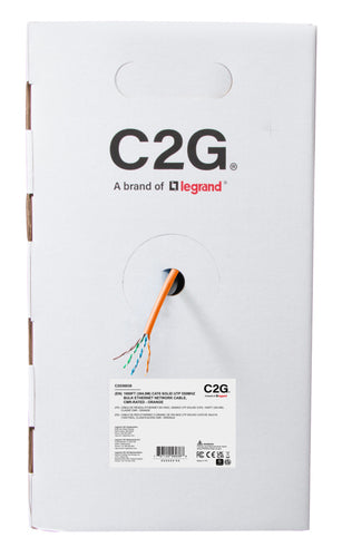 Cat6 Ethernet Cable 1000ft Bulk U/UTP Orange C2G C2G56038