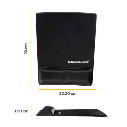 Ergonomisches Mauspad mit Handgelenkauflage, antibakteriellem Schutz und Memory-Schaum, Schwarz