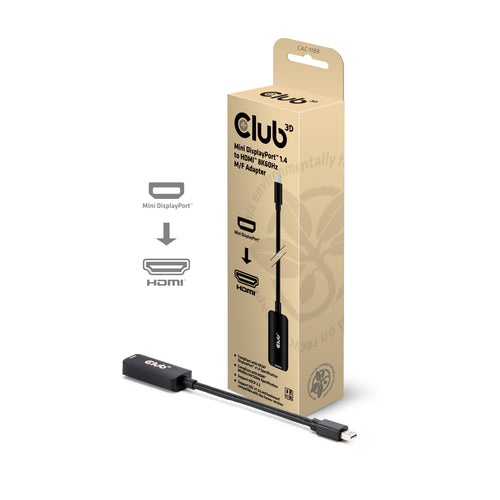 8K60Hz Mini DisplayPort auf HDMI Adapter CLUB3D 1.4 Stecker auf Buchse