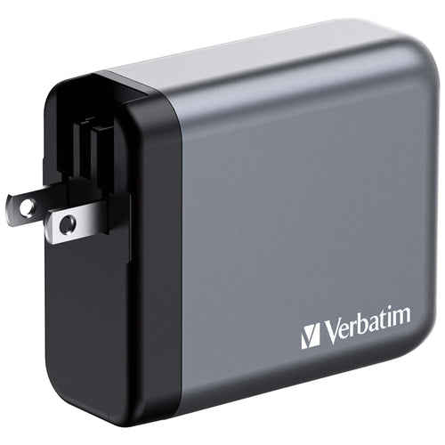 Verbatim GNC-140 GaN Charger 140W - Fast Charging USB-C & USB-A - Black/Grey