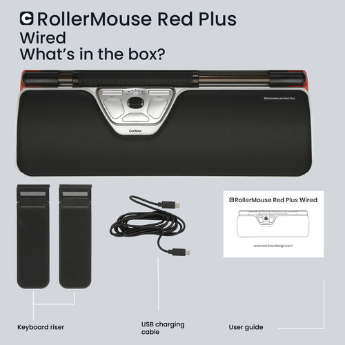 Contour Design RollerMouse Red Plus – Kabelgebundene ergonomische Maus – 2800 DPI – USB Typ-C