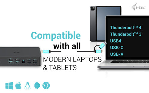i-tec CADUAL4KDOCKPD2UK laptop dock/port replicator