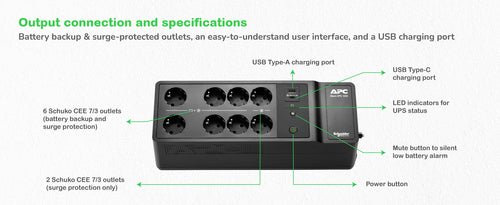 APC BE1050G2-GR uninterruptible power supply (UPS)