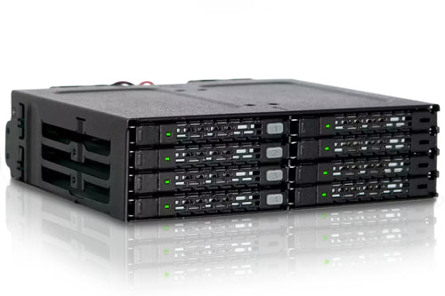 Icy Dock Laufwerkseinschubblende Schwarz Metall Dual-Lüfter 5,7 mm 6 Gbit/s