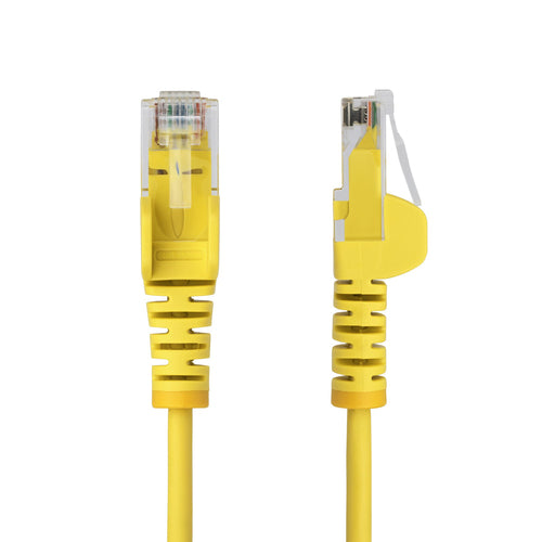 2ft Slim CAT6 Ethernet Cable Yellow Pure Copper RJ45 Snagless