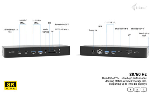 i-tec TB5TRIPLEDOCKM2PDUK laptop dock/port replicator