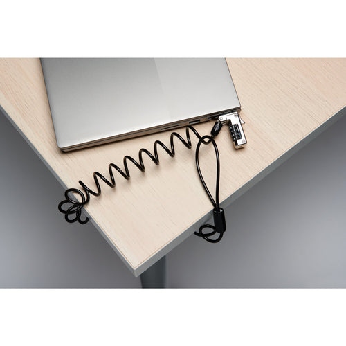 Kensington Slim Tragbares Zahlenschloss 1,8m Kohlenstoffstahl Schwarz Silber