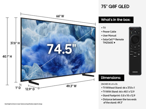 75 Zoll 4K QLED Smart TV Samsung Q8F WLAN-Konnektivität