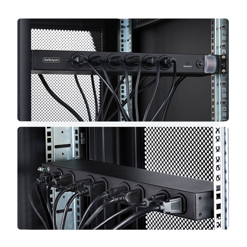 14-fach Rackmount Stromverteilereinheit 1HE Stahl Schwarz für 19-Zoll-Racks