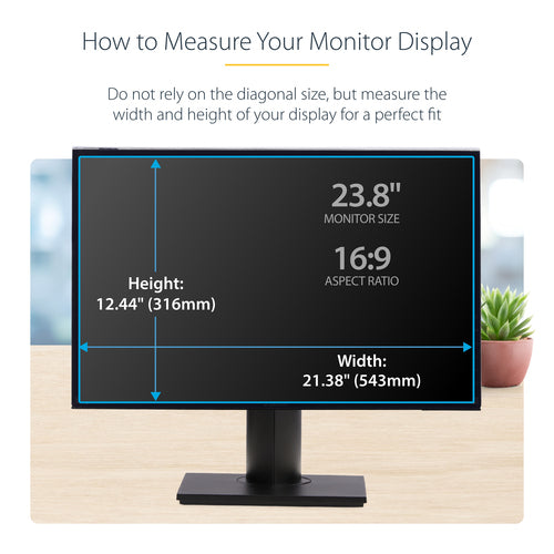 23.8 Inch Monitor Privacy Screen 16:9 Anti-Fingerprint Quick Install