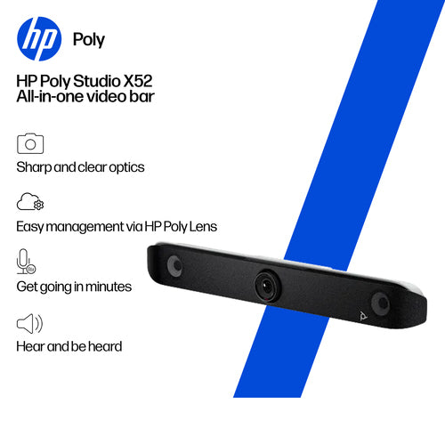 HP Poly Studio X52 All-In-One Video Bar video conferencing system
