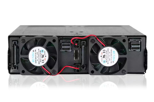 Icy Dock Laufwerkseinschubblende Schwarz Metall Dual-Lüfter 5,7 mm 6 Gbit/s