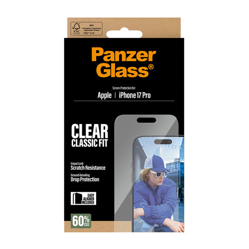 PanzerGlass ® Screen Protector iPhone 17 Pro | Classic Fit w. EasyAligner