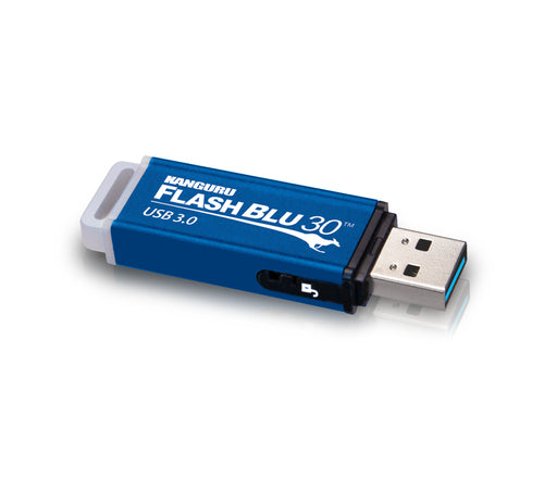 iStorage Kanguru FlashBlu30 64GB USB 3.0-Flash-Laufwerk – Sichere Datenübertragung