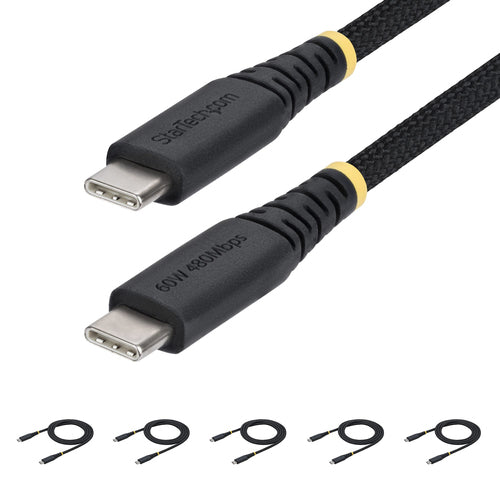 USB-C Ladekabel 0,9 m 60 W PD Dual-Layer geflochtenes Nylon 5er-Pack