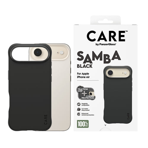 PanzerGlass CARE by ® Fashionable Case Samba Black w. MagSafe iPhone Air mobile phone case
