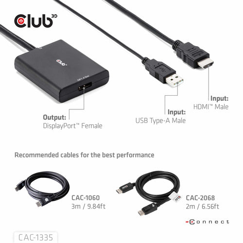 CLUB3D CAC-1335 video cable adapter