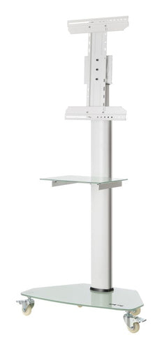 TV Mount Stand 37-70 Inch Adjustable 600x400mm Aluminum Glass White