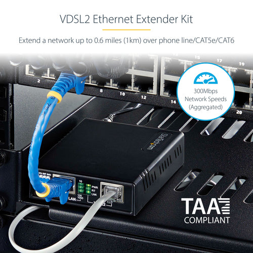 StarTech VDSL2 Ethernet-Extender-Kit – 300 Mbit/s Langstrecken-Netzwerkerweiterung