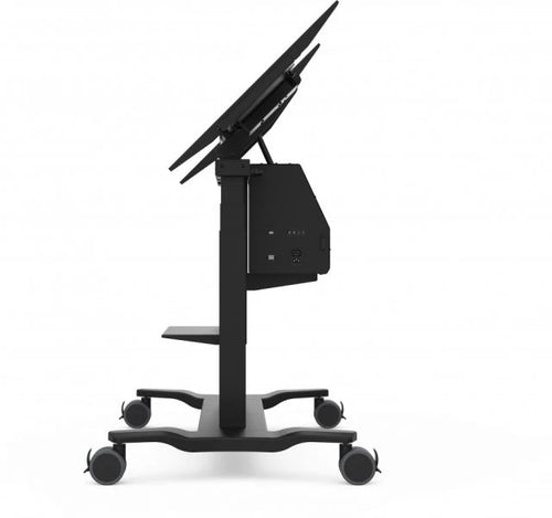 Multimedia-Wagen Rollständer Schwarz Aluminium Kunststoff Stahl 75kg Tragkraft