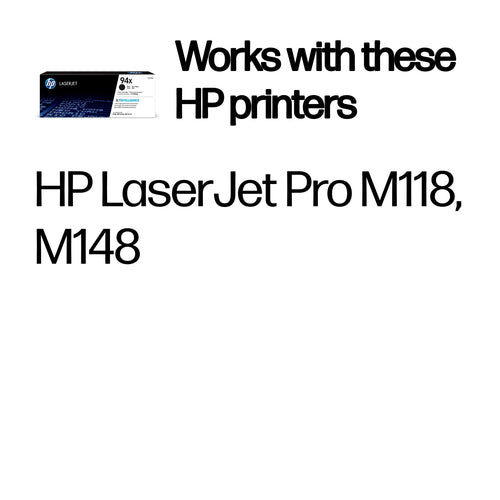 Toner Cartridge HP 94X Black Original LaserJet High Yield 2800 Pages