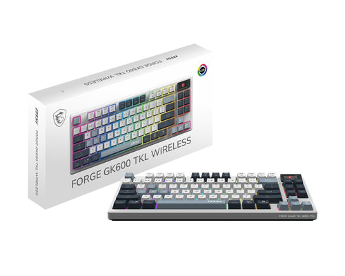 MSI FORGE GK600 TKL WIRELESS SKY keyboard