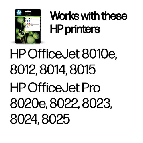 HP 912 4-Pack CMYK(4) Original Combo ink cartridge