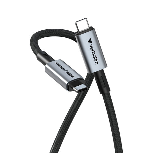 Verbatim USB-C auf USB-C Kabel 1,2 m - 240 W Power Delivery, 40 Gbit/s Übertragungsrate - Schwarz