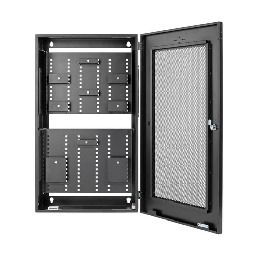3U Wall-Mount Rack Cabinet Adjustable Equipment Brackets 68kg Capacity Black