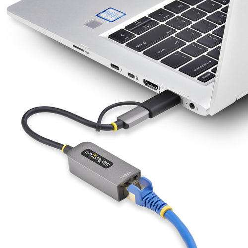 USB-C-auf-Ethernet-Adapter mit USB-A-Dongle 10/100/1000Mbit/s-Gigabit-Netzwerkkarte
