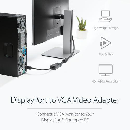 StarTech.com DisplayPort to VGA Adapter - Active DP to VGA Converter - 1080p