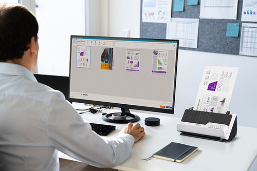 Epson DS-C330 Dokumentenscanner – Hochleistungs-Dokumentenscanner, 50.000 Seiten Kapazität, Schwarz/Grau