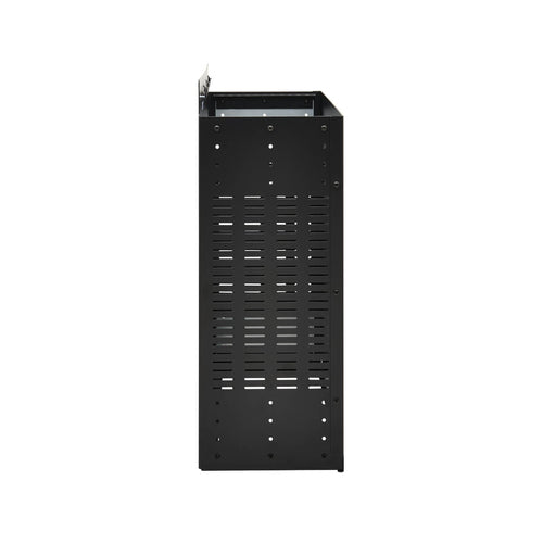 Vertikal montiertes 4U Mini-Rack-Gehäuse aus schwarzem Stahl zur Wandmontage