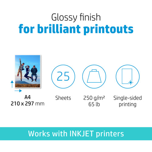 HP Advanced Glossy Photo Paper-25 sht/A4/210 x 297 mm