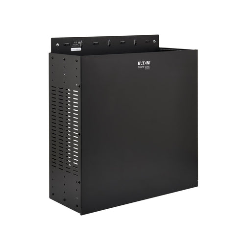 Vertikal montiertes 4U Mini-Rack-Gehäuse aus schwarzem Stahl zur Wandmontage
