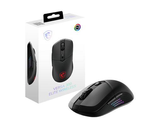 MSI VERSA 300 Elite Kabellose Maus – Optisch, 26000 DPI, Bluetooth, USB Typ-C