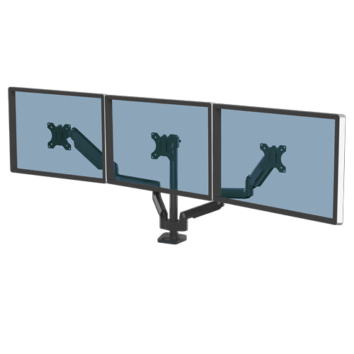 Fellowes Platinum Series Dreifach-Monitorhalterung – Verstellbare Tischhalterung für drei 27-Zoll-Bildschirme