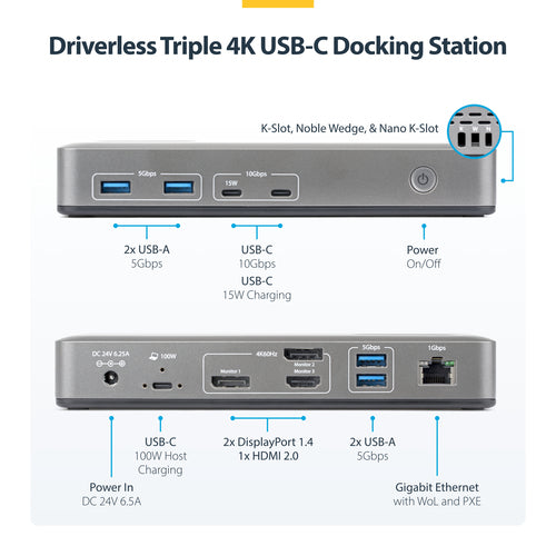 StarTech.com 199N-USBC-DOCK laptop dock/port replicator