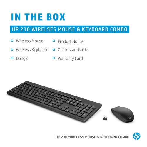 HP 230 Wireless Mouse and Combo White keyboard