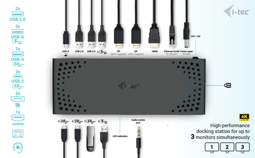 i-tec C31TRIPLE4KDOCKPDUK laptop dock/port replicator