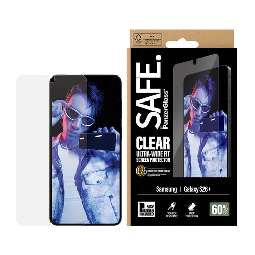 PanzerGlass SAFE. by ® Screen Protector Samsung Galaxy S26+ | Ultra-Wide Fit w. EasyAligner