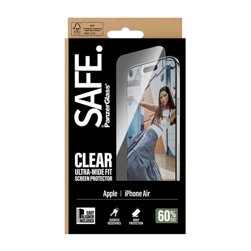 PanzerGlass SAFE. by ® Screen Protector iPhone Air | Ultra-Wide Fit w. EasyAligner